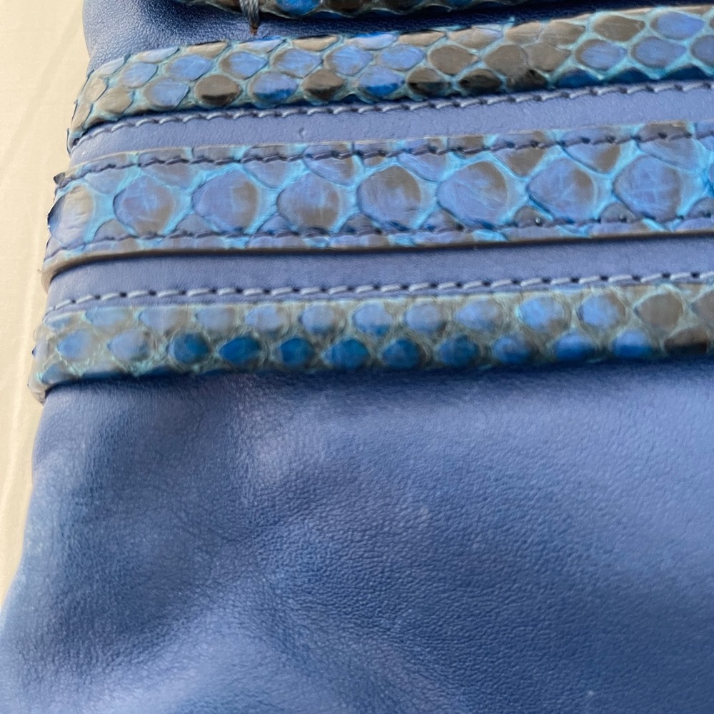 Chloe Leather Clutch Python Lizard & Metal Trim - image 7